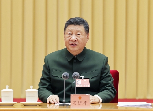 3月7日下午，中共中央总书记、国家主席、中央军委主席习近平出席十四届全国人大四次会议解放军和武警部队代表团全体会议并发表重要讲话。